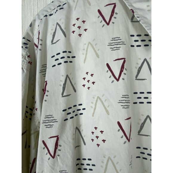 Dick Idol Mens XXL 2XL Tall Geometric Print Short Sleeve Button Up Shirt Cotton - Picture 3 of 6